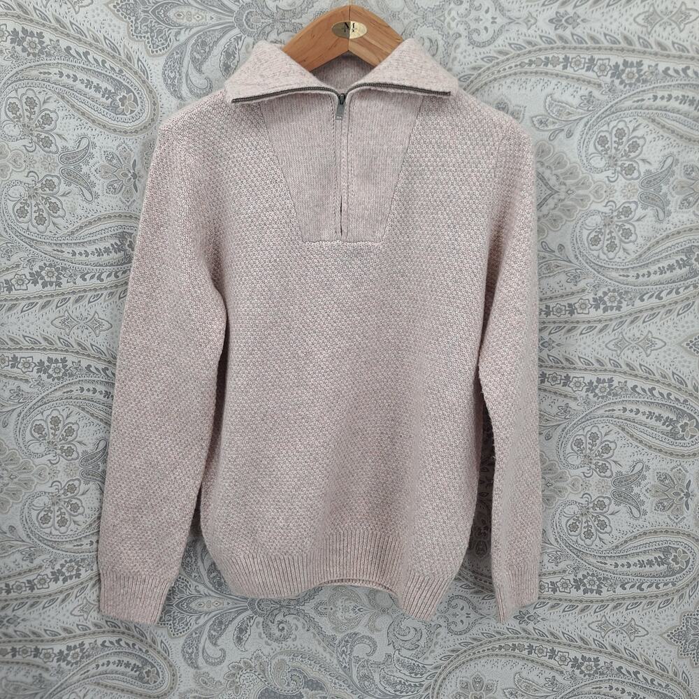 Alesbury Stitch Fix mens 1/4 zip fisherman sweater size small office cabincore